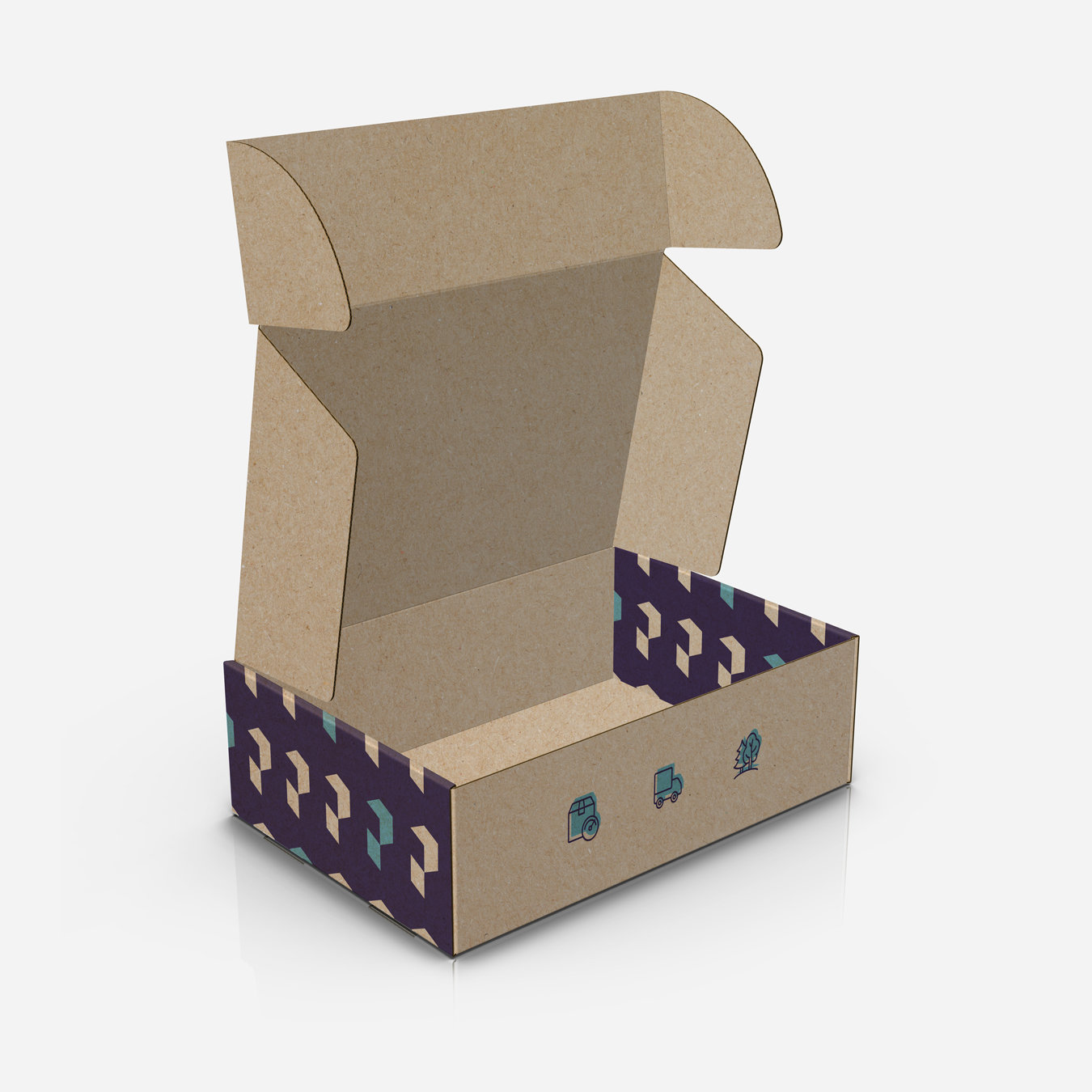 Printed cardboard boxes - kraft full colour printed.